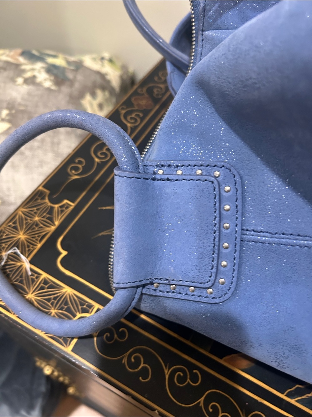 HOBO Blue Suede Tote Bag - Women NWOT - Picture 8 of 8
